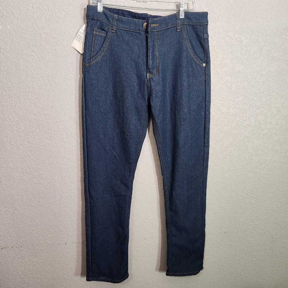 Jeans Wear Fleece Lined Jeans Mens 32 X 30 Blue Dark Wash Denim Thermal Straight